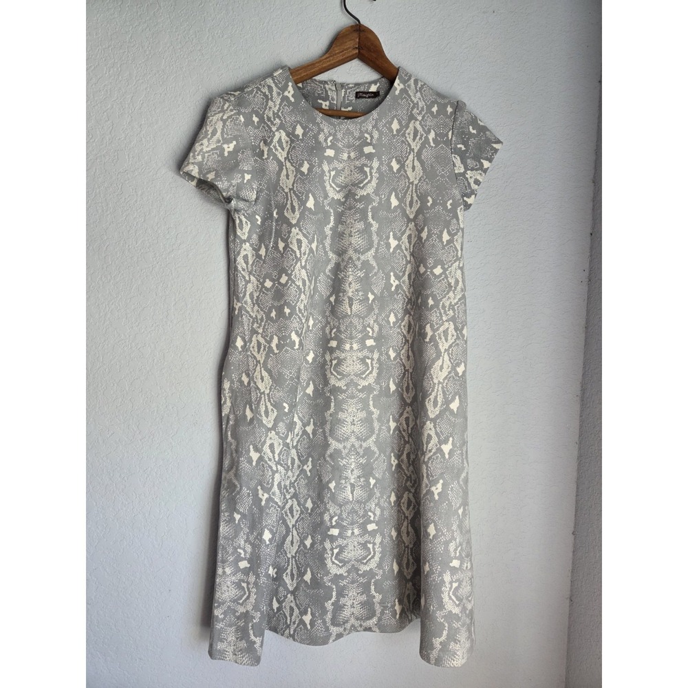 J McLaughlin Swing Mini Naja Gray Cream Polyester Blend Dress Size S - Picture 2 of 9